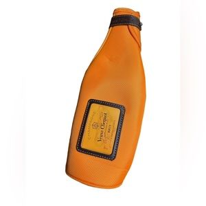 Veuve Cliquot limited edition orange, zippered champagne bottle padded sleeve